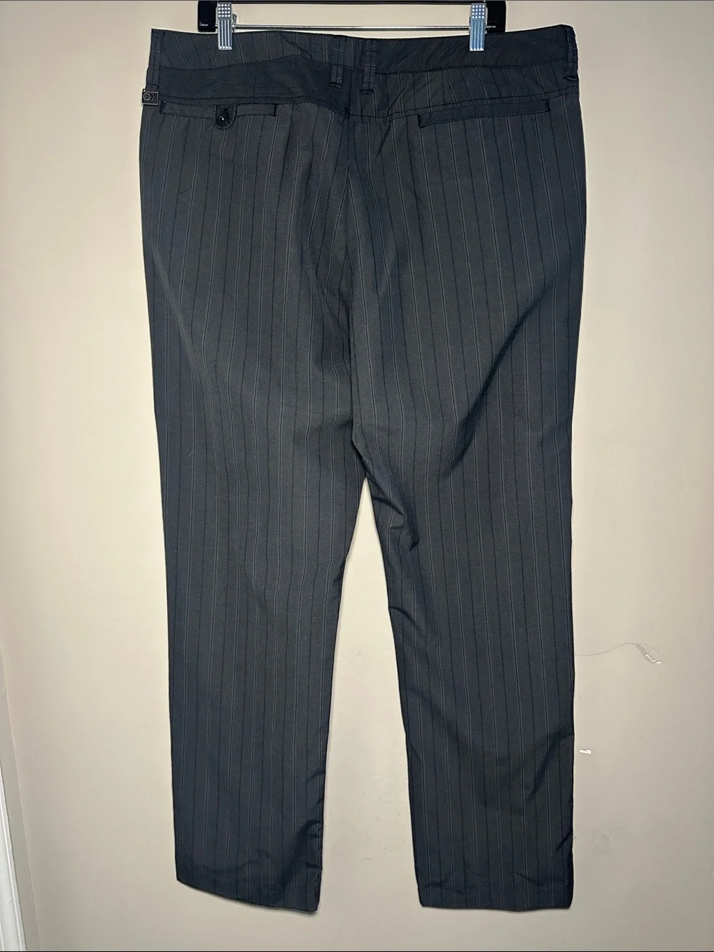 Quiksilver thin pinstriped pants dark gray pants 38x33